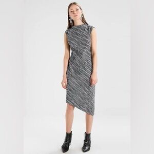 Banana Republic Mock Neck Asymmetrical Tweed Dress